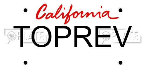 TOPREV California License Plate