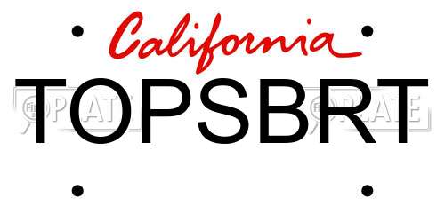 TOPSBRT California License Plate