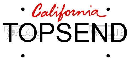TOPSEND California License Plate