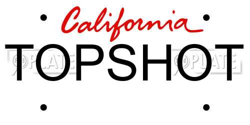 TOPSHOT California License Plate