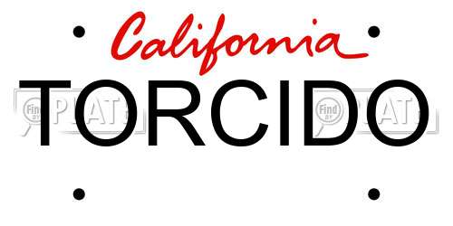 TORCIDO California License Plate