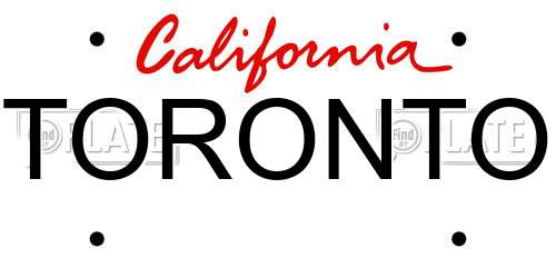 TORONTO California License Plate