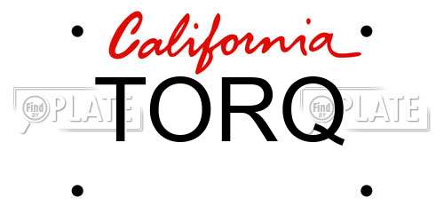 TORQ California License Plate
