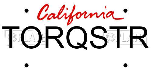 TORQSTR California License Plate