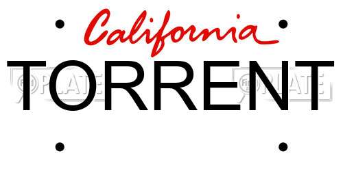 TORRENT California License Plate