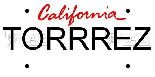 TORRREZ California License Plate