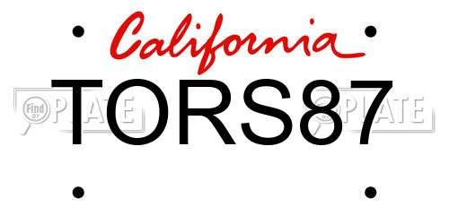 TORS87 California License Plate