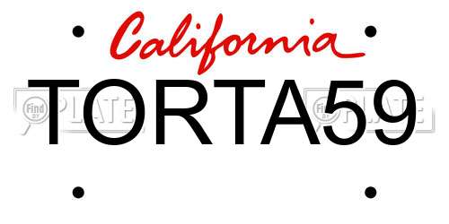 TORTA59 California License Plate