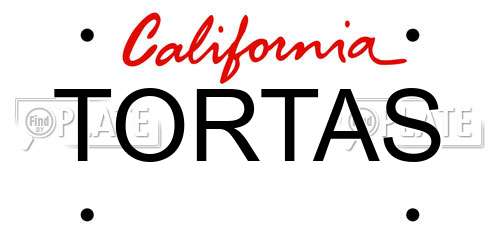 TORTAS California License Plate