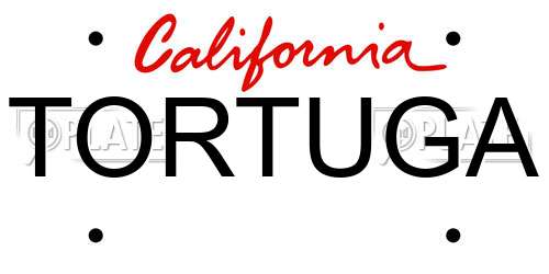 TORTUGA California License Plate