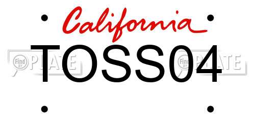 TOSS04 California License Plate