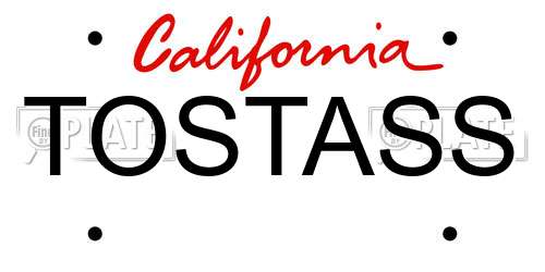 TOSTASS California License Plate