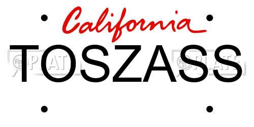 TOSZASS California License Plate