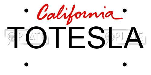 TOTESLA California License Plate