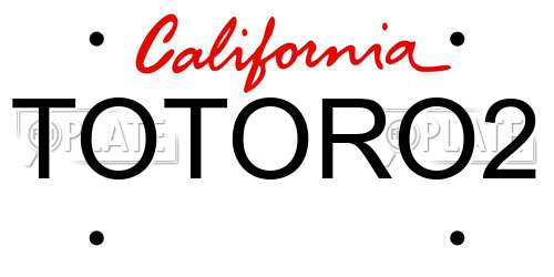 TOTORO2 California License Plate