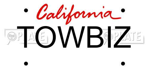 TOWBIZ California License Plate
