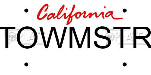 TOWMSTR California License Plate