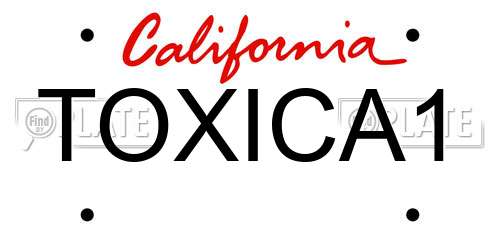 TOXICA1 California License Plate