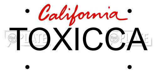 TOXICCA California License Plate