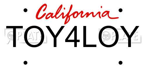 TOY4LOY California License Plate