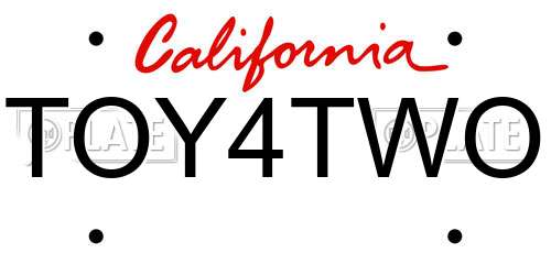 TOY4TWO California License Plate
