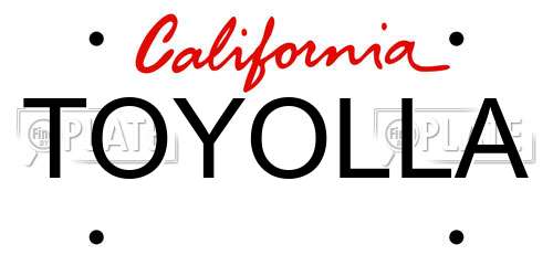 TOYOLLA California License Plate