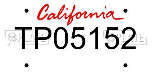 TP05152 California License Plate