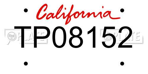 TP08152 California License Plate