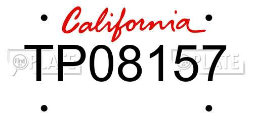 TP08157 California License Plate
