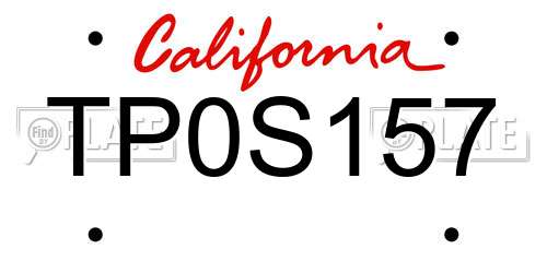 TP0S157 California License Plate
