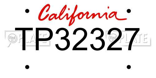 TP32327 California License Plate