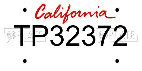 TP32372 California License Plate