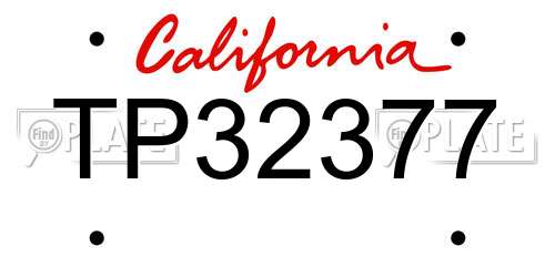 TP32377 California License Plate