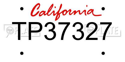 TP37327 California License Plate