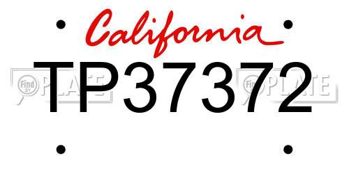 TP37372 California License Plate
