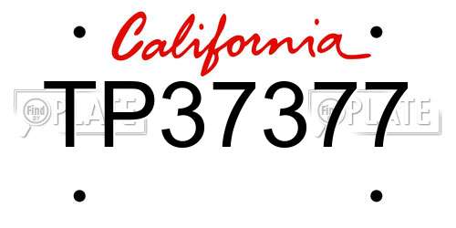 TP37377 California License Plate