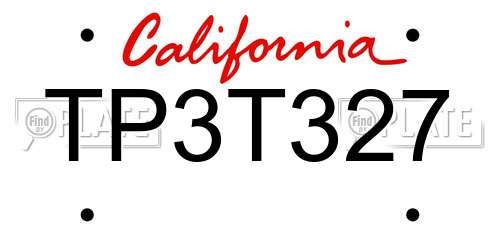 TP3T327 California License Plate