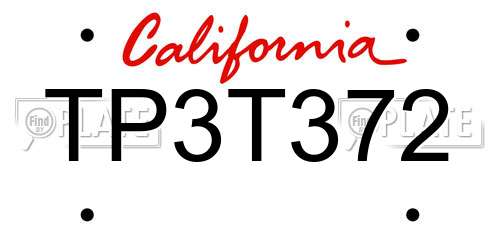 TP3T372 California License Plate