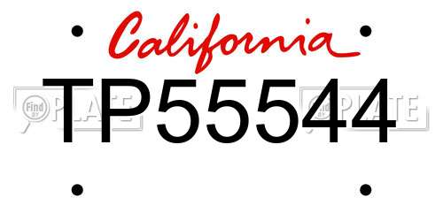 TP55544 California License Plate