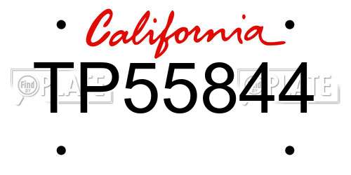 TP55844 California License Plate