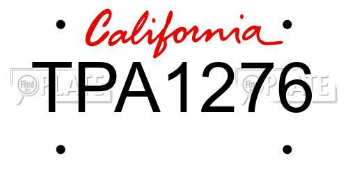 TPA1276 California License Plate
