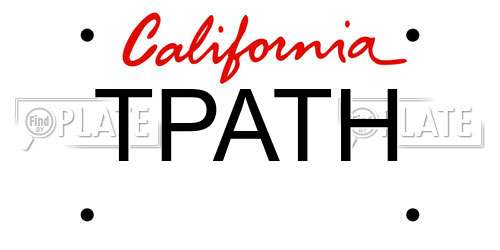 TPATH California License Plate