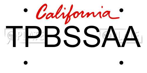TPBSSAA California License Plate