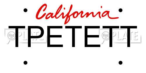 TPETETT California License Plate