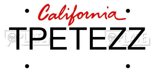 TPETEZZ California License Plate