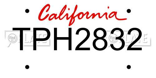 TPH2832 California License Plate