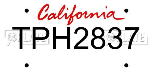 TPH2837 California License Plate