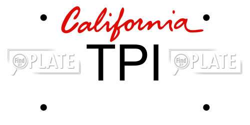 TPI California License Plate