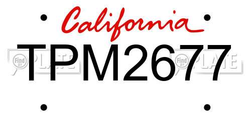 TPM2677 California License Plate