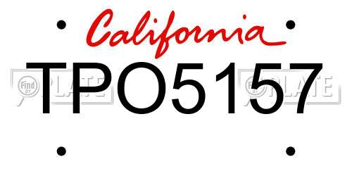 TPO5157 California License Plate